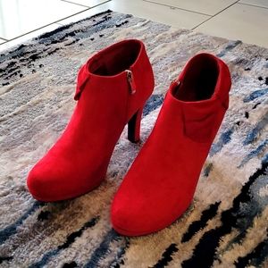 Red Bow Ankle Boots